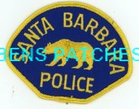 CALIFORNIA,SANTA BARBARA POLICE 92 MIRRORED TWILL DIE CUT BORDER